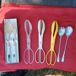 Collection of 5 vintage serving utensils